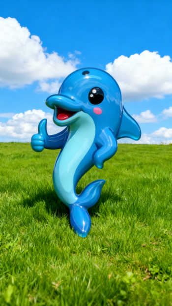 玻璃鋼卡通海豚雕塑 (10)