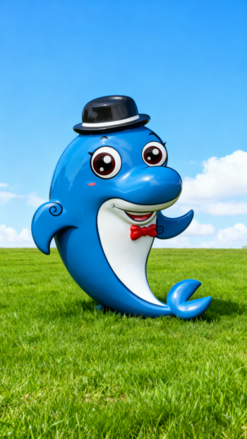 玻璃鋼卡通海豚雕塑 (15)