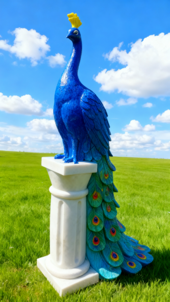 玻璃鋼仿真孔雀雕塑 (13)