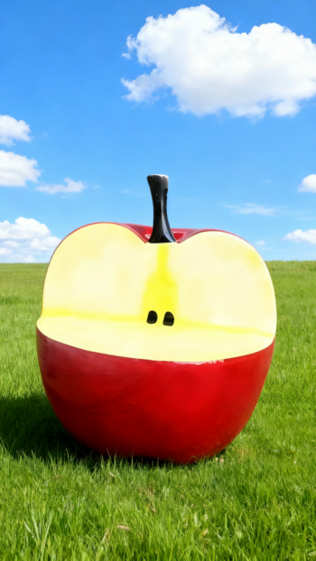 玻璃鋼蘋果雕塑 (6)