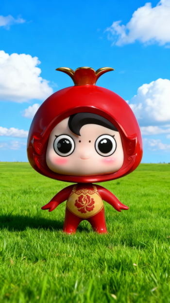 玻璃鋼卡通石榴雕塑公仔 (10)