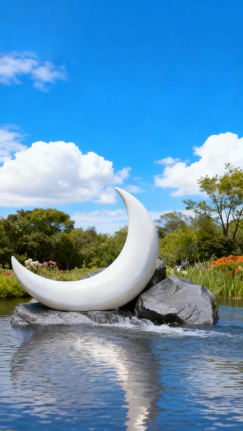 玻璃鋼月牙雕塑 (12)