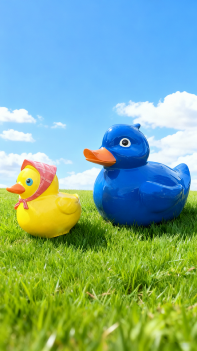 玻璃鋼卡通鴨子雕塑 (1)