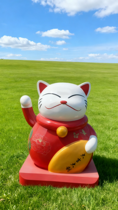 玻璃鋼招財貓雕塑 (14)