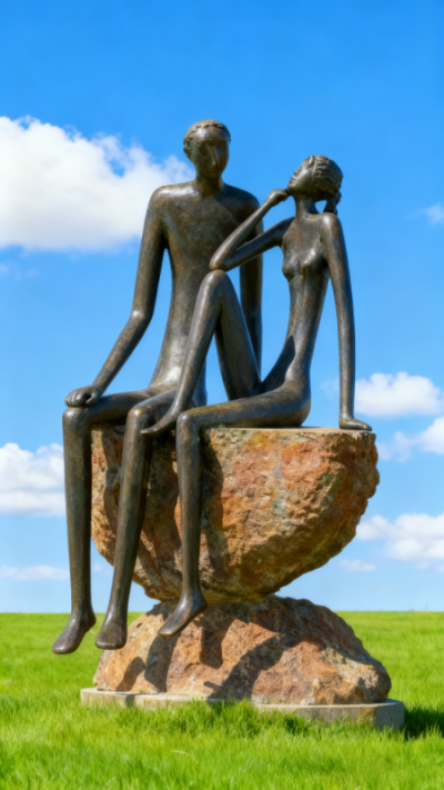 情侶人物雕塑 (1)