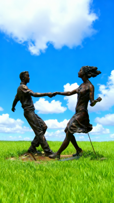 情侶人物雕塑 (2)