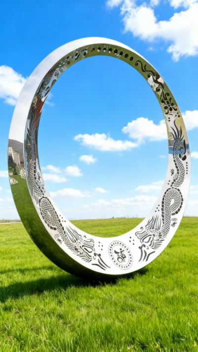 鏤空不銹鋼鏡面圓環(huán)可發(fā)光