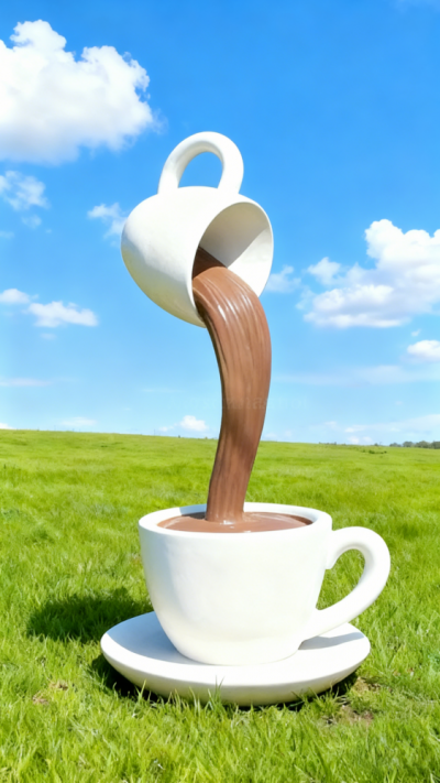 倒咖啡雕塑