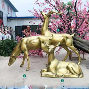 玻璃鋼仿銅鹿組合