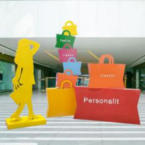 購物袋 鐵藝商場美陳剪影