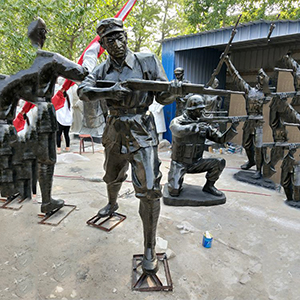 射擊 八路軍玻璃鋼仿銅戰(zhàn)士