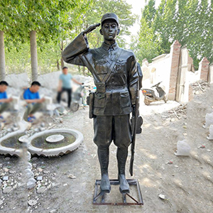 敬禮 八路軍玻璃鋼仿銅戰(zhàn)士