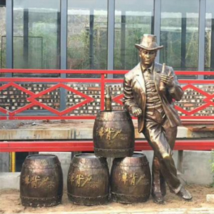 玻璃鋼仿銅啤酒人