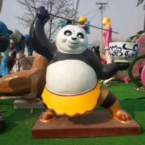 吃面功夫熊貓 玻璃鋼