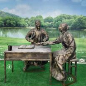 中醫(yī)問診 玻璃鋼仿銅