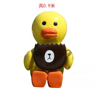 黃鴨子玻璃鋼卡通