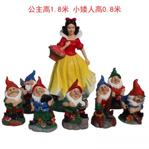 玻璃鋼卡通白雪公主與小矮人