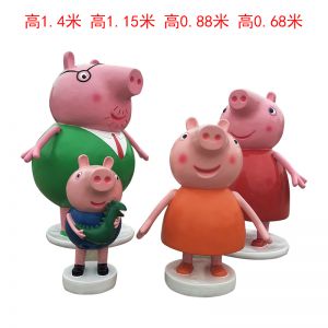 玻璃鋼卡通小豬佩奇一家