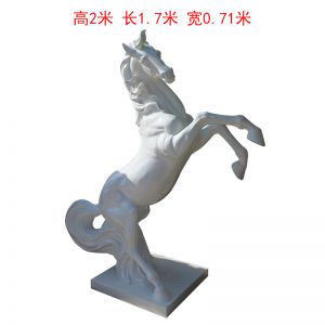 玻璃鋼白色立樁馬 站立的馬兒駿馬
