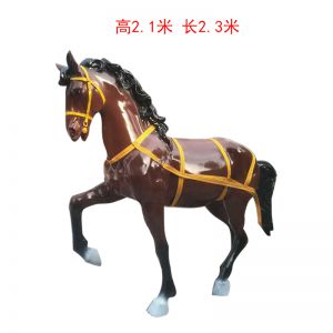 拉車仿真馬玻璃鋼