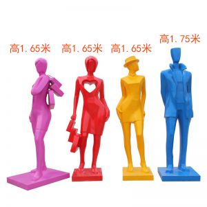 購物人物玻璃鋼抽象人物