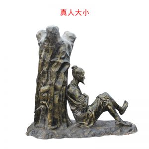 守株待兔人物玻璃鋼仿銅