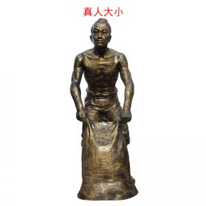 玻璃鋼仿銅農(nóng)耕提麻袋人物