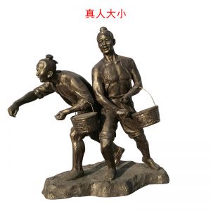 農(nóng)耕施肥人物玻璃鋼仿銅