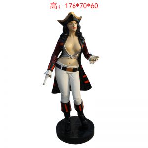 玻璃鋼卡通加勒比海盜（女）人物