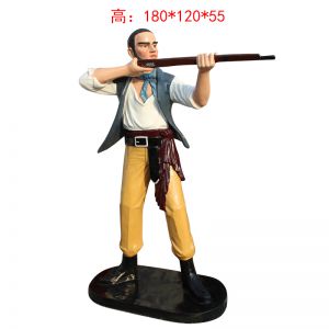 加勒比海盜（舉槍）人物玻璃鋼卡通