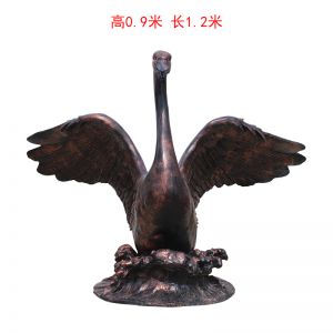 玻璃鋼仿銅噴水天鵝